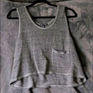 Eileen Fisher Crop Sweater Tank with Pocket Medium Grey